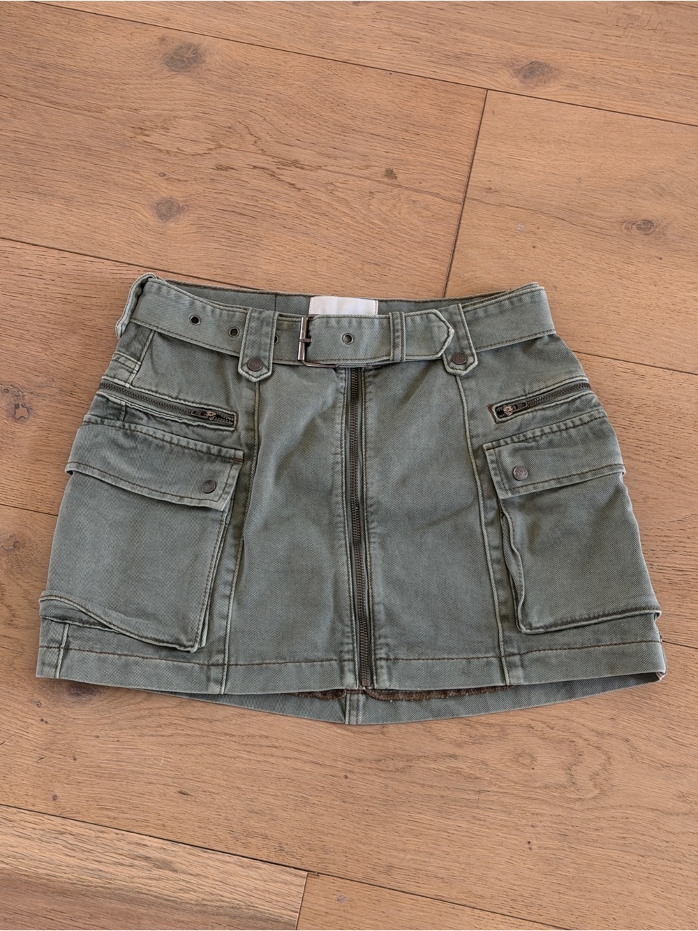 One Teaspoon green cargo mini skirt